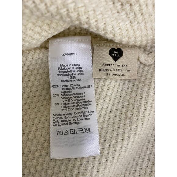 Madewell Women's S Cream Textured Lightweight Cotton Blend Sweater - Picture 3 of 5